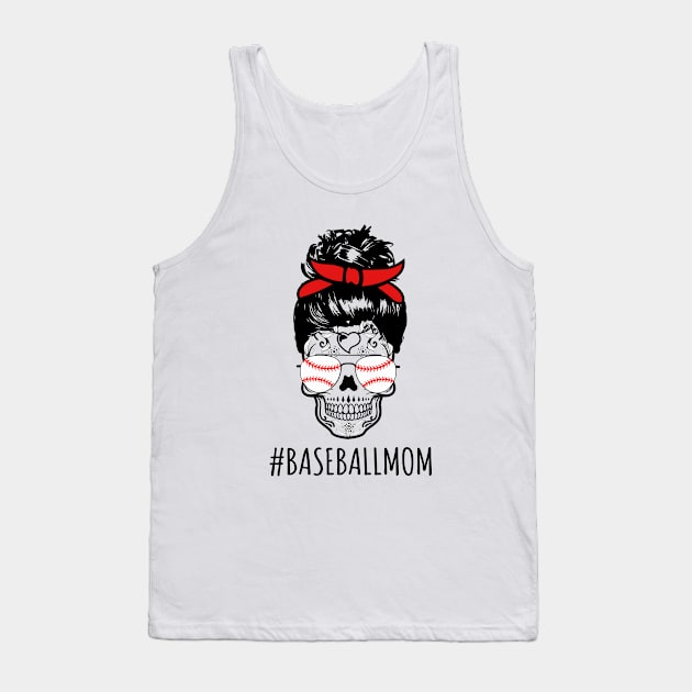 Baseball Mom Skull Tank Top by beaching